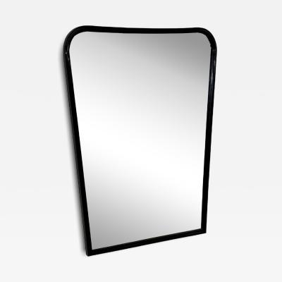 Mid Century Italian Wall Mirror with Black Frame 1950s