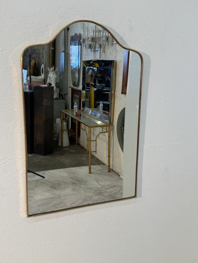 Mid Century Italian Wall Mirror with Brass Frame Italy 1960s