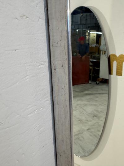 Mid Century Italian Wall Mirror with Chrome Frame 1960s