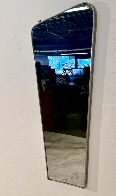 Mid Century Italian Wall Mirror with Chrome Frame 1960s