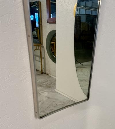 Mid Century Italian Wall Mirror with Chrome Frame 1960s