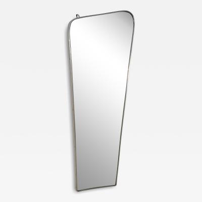Mid Century Italian Wall Mirror with Chrome Frame 1960s