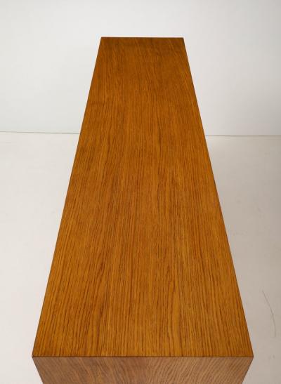 Mid Century Italian White Oak Veneer Sideboard with Brass Pulls circa 1950s