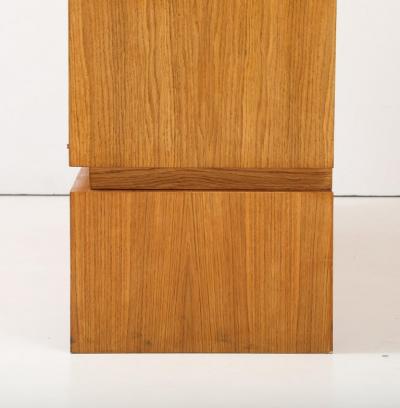 Mid Century Italian White Oak Veneer Sideboard with Brass Pulls circa 1950s