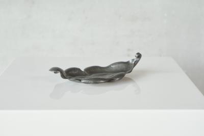 Mid Century Leaf Shaped Vide Poche in Pewter 1960s