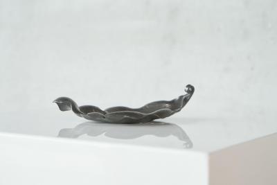 Mid Century Leaf Shaped Vide Poche in Pewter 1960s