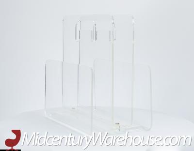 Mid Century Lucite Magazine Rack