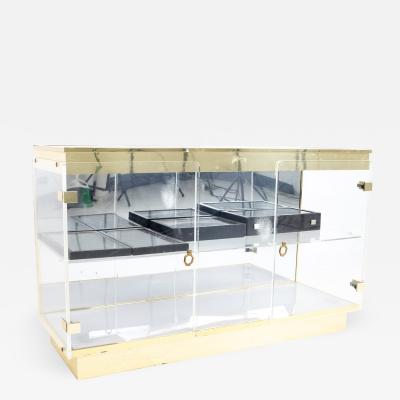 Mid Century Lucite and Brass Display Cabinet