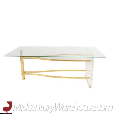 Mid Century Lucite and Brass Waterfall Table Base