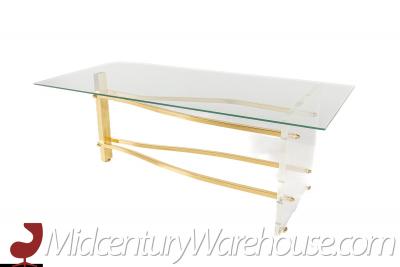 Mid Century Lucite and Brass Waterfall Table Base
