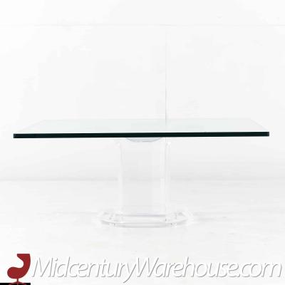 Mid Century Lucite and Glass Square Coffee Table