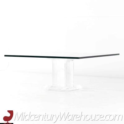 Mid Century Lucite and Glass Square Coffee Table