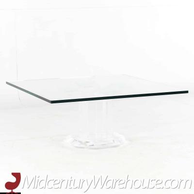Mid Century Lucite and Glass Square Coffee Table