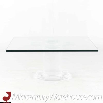 Mid Century Lucite and Glass Square Coffee Table