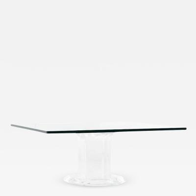 Mid Century Lucite and Glass Square Coffee Table