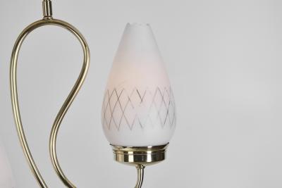 Mid Century Metal and Opal Glass Ceiling Lamp Europe 1950s