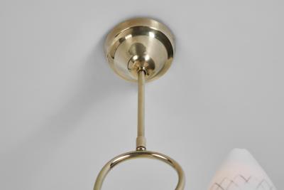 Mid Century Metal and Opal Glass Ceiling Lamp Europe 1950s