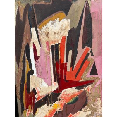 Mid Century Modern Abstract Art Oil Painting
