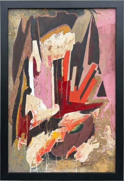 Mid Century Modern Abstract Art Oil Painting