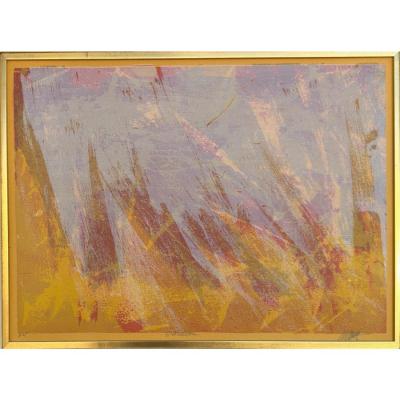 Mid Century Modern Abstract Landscape Painting