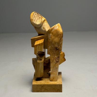 Mid Century Modern Abstract Marble Sculpture Statue Signed and Dated 1983