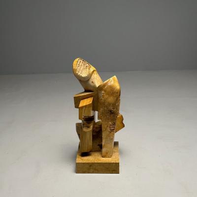 Mid Century Modern Abstract Marble Sculpture Statue Signed and Dated 1983