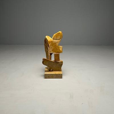 Mid Century Modern Abstract Marble Sculpture Statue Signed and Dated 1983