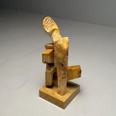 Mid Century Modern Abstract Marble Sculpture Statue Signed and Dated 1983
