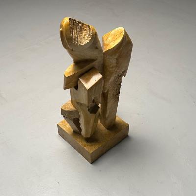 Mid Century Modern Abstract Marble Sculpture Statue Signed and Dated 1983