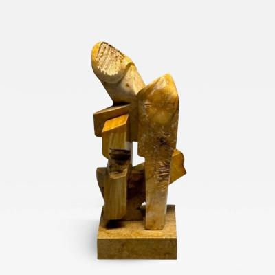 Mid Century Modern Abstract Marble Sculpture Statue Signed and Dated 1983