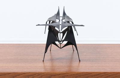 Mid Century Modern Abstract Metal Bull Sculpture
