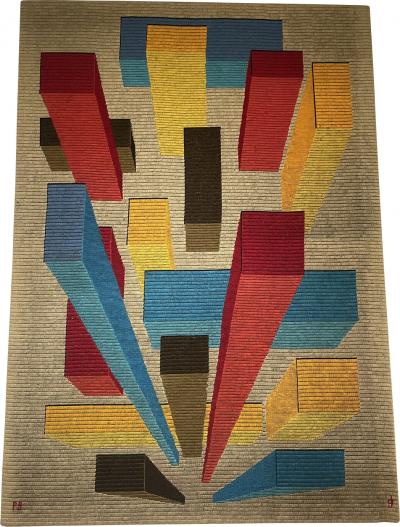 Mid Century Modern Abstract Signed Tapestry