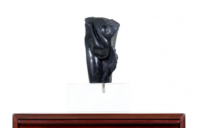 Mid Century Modern Abstract Stone Sculpture on Lucite Base