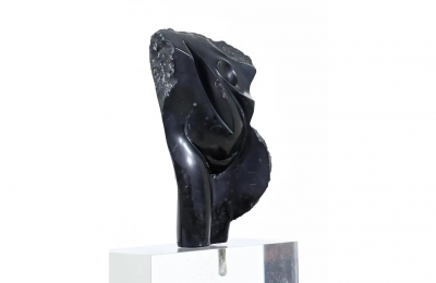 Mid Century Modern Abstract Stone Sculpture on Lucite Base