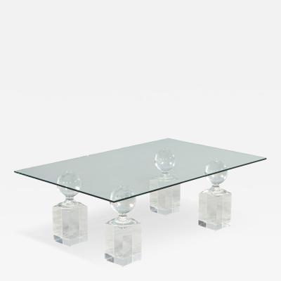 Mid Century Modern Acrylic and Glass Cocktail Table