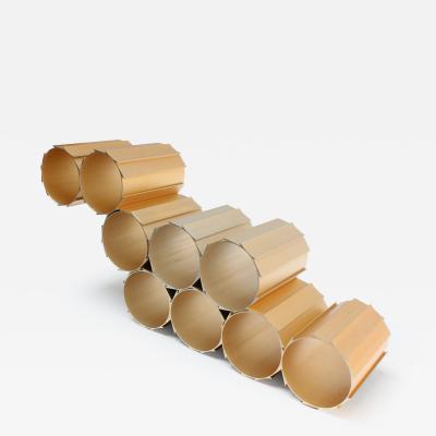 Mid Century Modern Anodized Gold Aluminum Modular Wine Rack