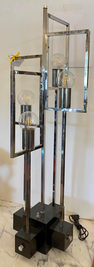 Mid Century Modern Architectural Chrome 4 Light Chrome Table Lamp