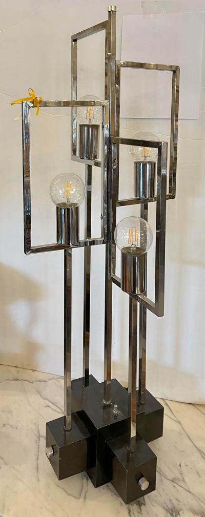 Mid Century Modern Architectural Chrome 4 Light Chrome Table Lamp