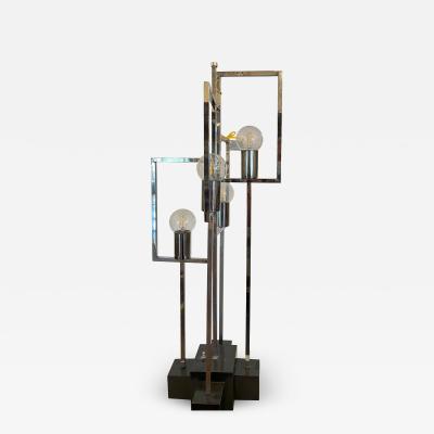 Mid Century Modern Architectural Chrome 4 Light Chrome Table Lamp