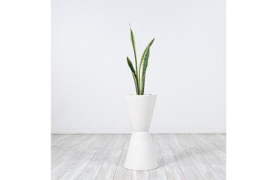Mid Century Modern Architectural Double Cone Planter by Bauer