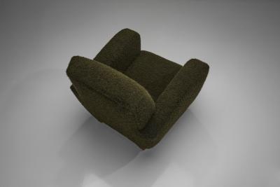 Mid Century Modern Armchair in Dark Green Upholstery Europe 1940s