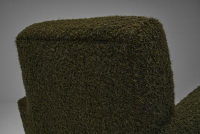 Mid Century Modern Armchair in Dark Green Upholstery Europe 1940s