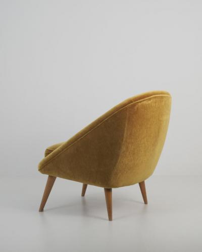 Mid Century Modern Armchair in Mustard Yellow Jean Royere Style Finland 1950s