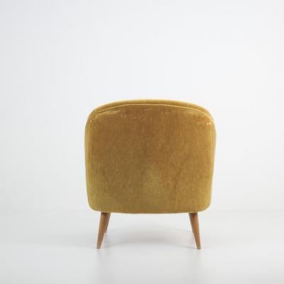 Mid Century Modern Armchair in Mustard Yellow Jean Royere Style Finland 1950s