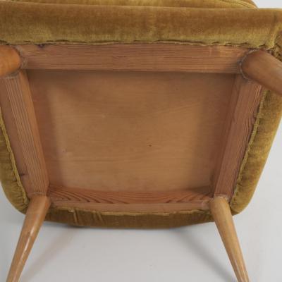 Mid Century Modern Armchair in Mustard Yellow Jean Royere Style Finland 1950s