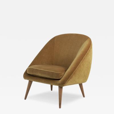 Mid Century Modern Armchair in Mustard Yellow Jean Royere Style Finland 1950s