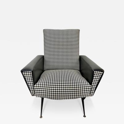Mid Century Modern Armchair or Lounge Chair Black and White 1960s