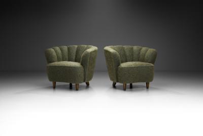 Mid Century Modern Armchairs with Green Upholstery Europe 1950s