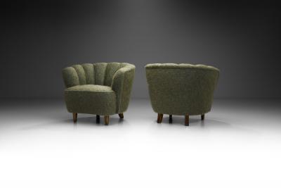 Mid Century Modern Armchairs with Green Upholstery Europe 1950s