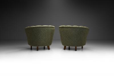 Mid Century Modern Armchairs with Green Upholstery Europe 1950s